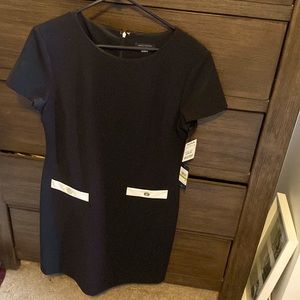 Size 14 Tommy Hilfiger casual black dress with white faux pockets